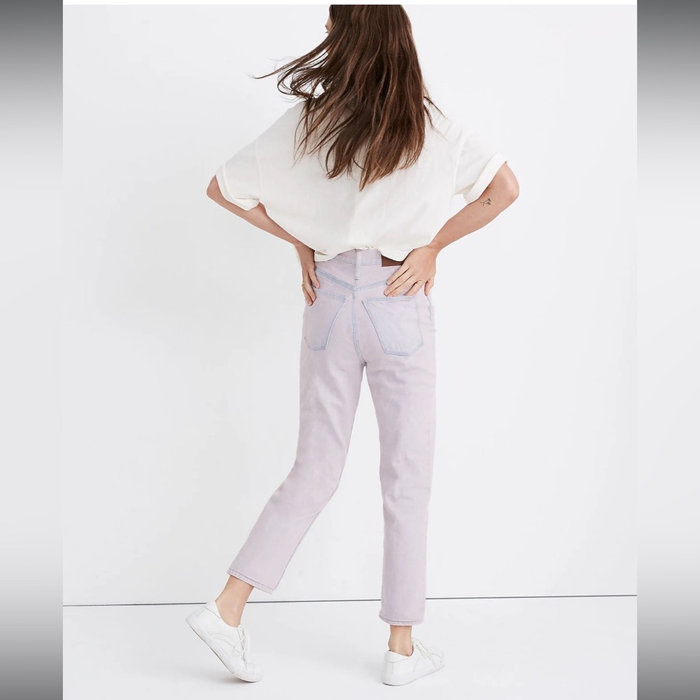 Madewell The Momjean Overdyed Edition High Rise Acid Wash Rigid Denim Size 25